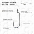 BKK Armor-Point Offset Worm Round Bend Hooks