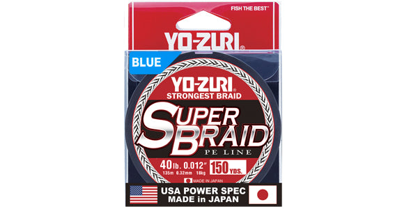 YO-ZURI Superbraid Braided Line Blue / 40 lb / 150 yards