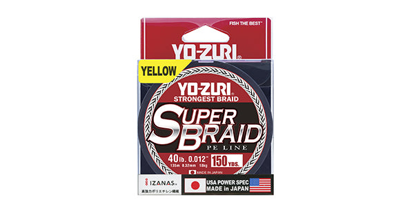 YO-ZURI Superbraid Braided Line Yellow / 20 lb / 150 yards