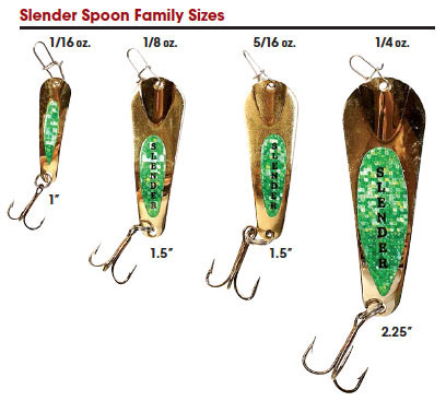 Custom Jigs & Spins Slender Spoon 1/8 oz / Nickel/Chart