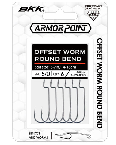 BKK Armor-Point Offset Worm Round Bend Hooks